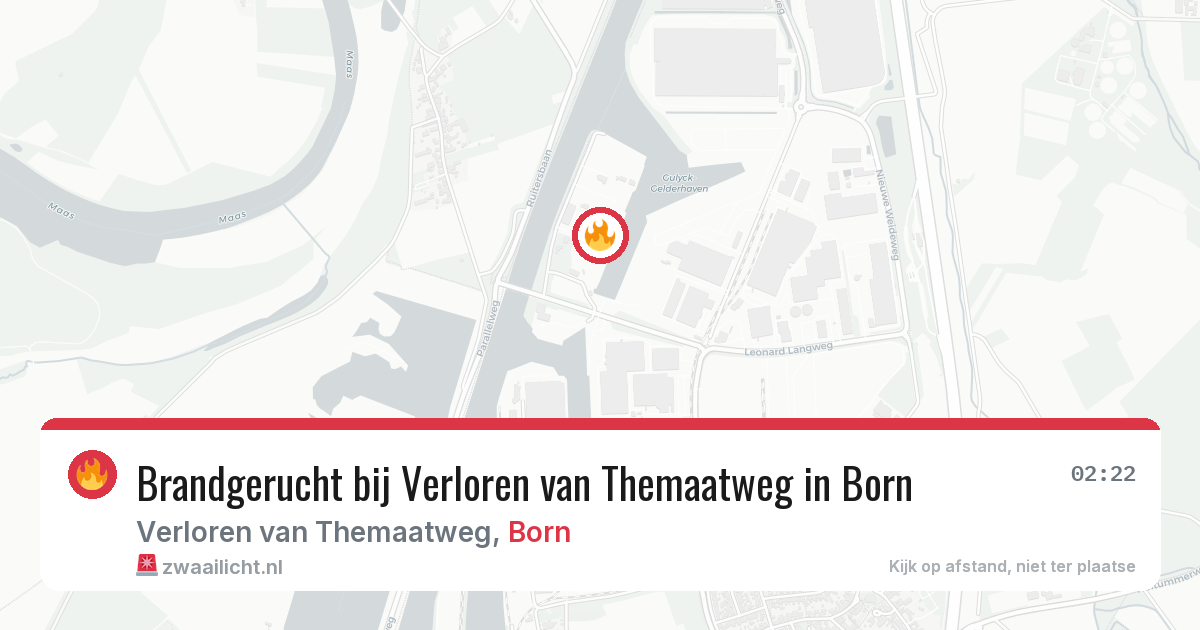 Brandgerucht bij Verloren van Themaatweg in Born — 28 jun 2026