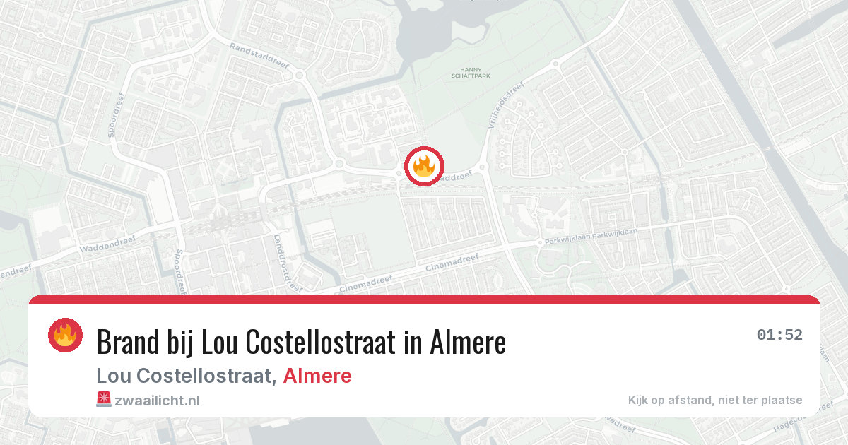Brand bij Lou Costellostraat in Almere — 26 jul 2026