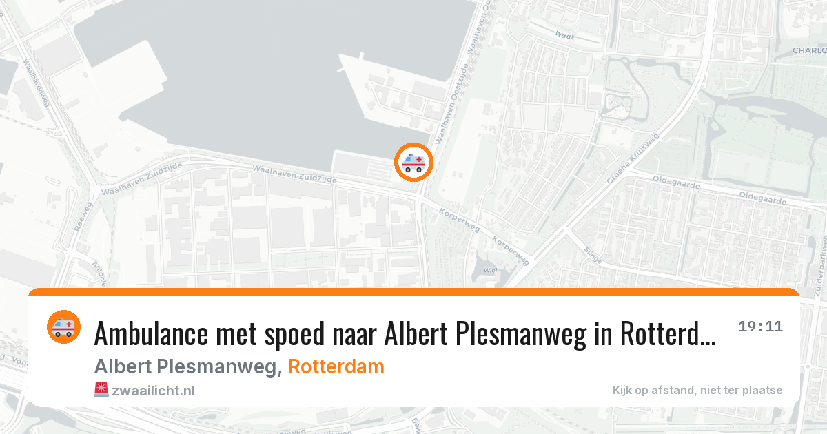 Ambulance met spoed naar Albert Plesmanweg in Rotterdam — 20 jul 2026