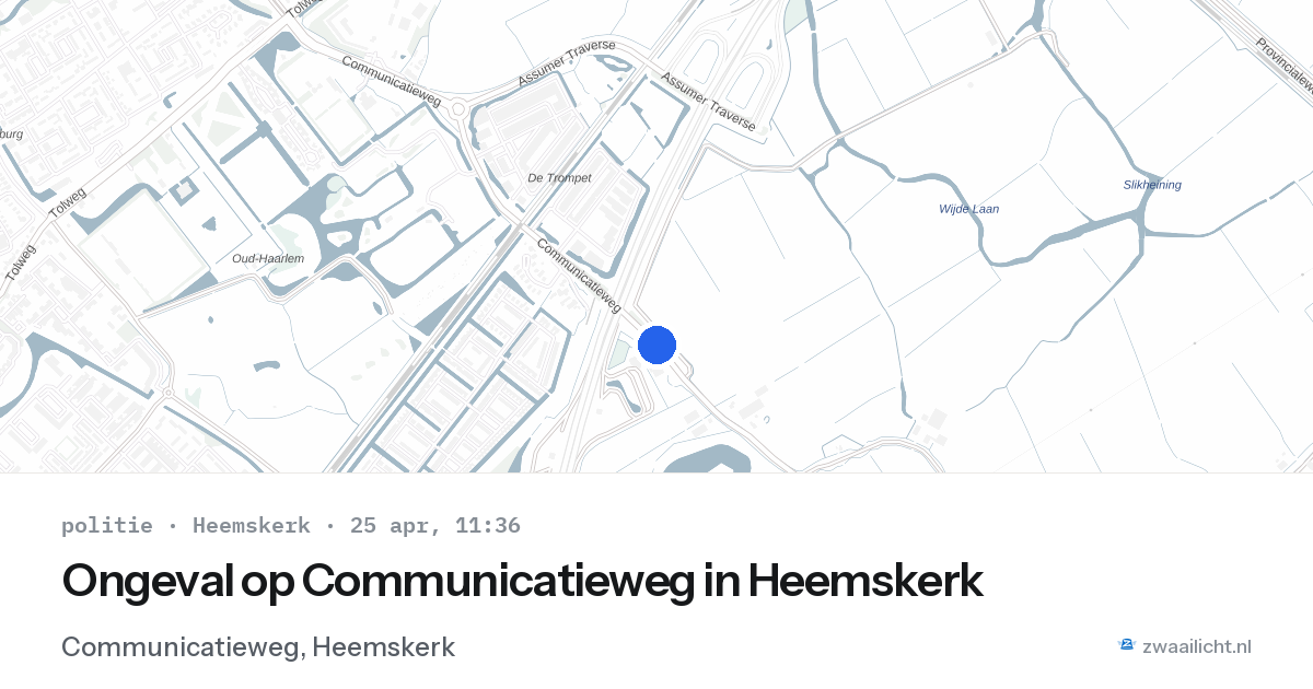 Ongeval op Communicatieweg in Heemskerk — 25 apr 2026