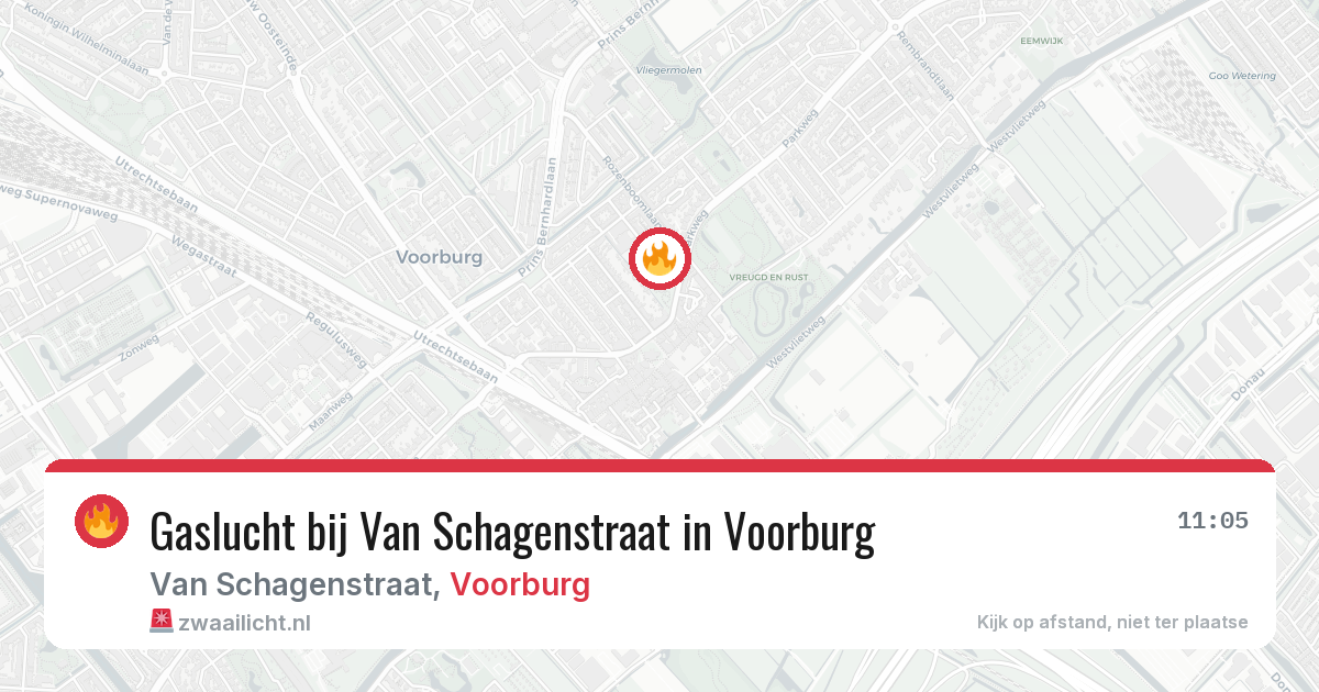 Gaslucht bij Van Schagenstraat in Voorburg — 18 jul 2026