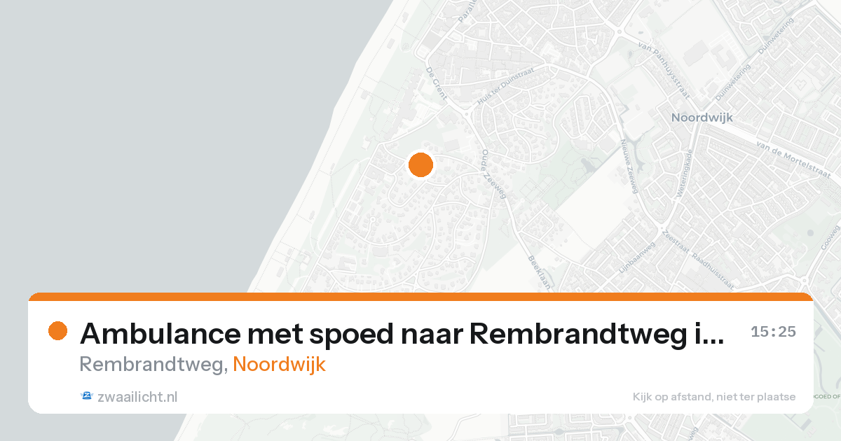 Ambulance met spoed naar Rembrandtweg in Noordwijk — 22 aug 2026