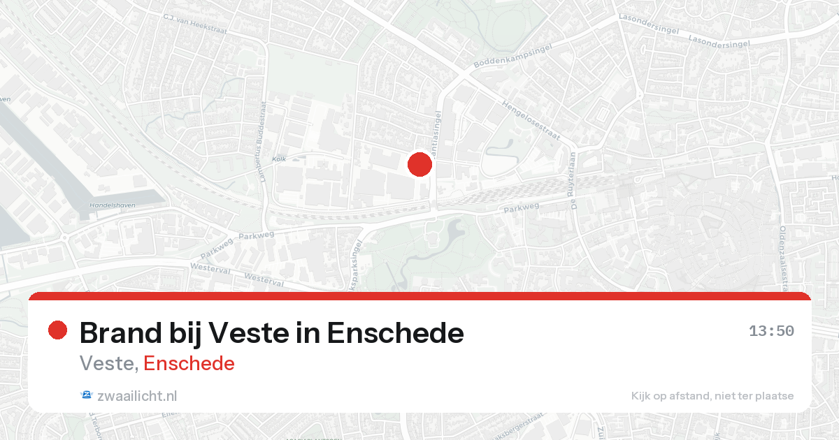 Brand bij Veste in Enschede — 16 aug 2026