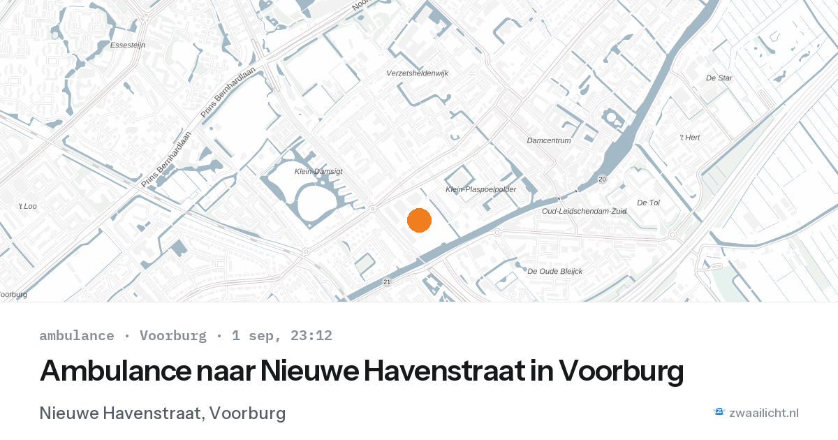 Ambulance naar Nieuwe Havenstraat in Voorburg — 1 sep 2026