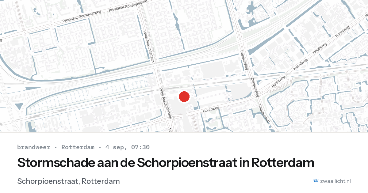 Stormschade aan de Schorpioenstraat in Rotterdam — 4 sep 2026