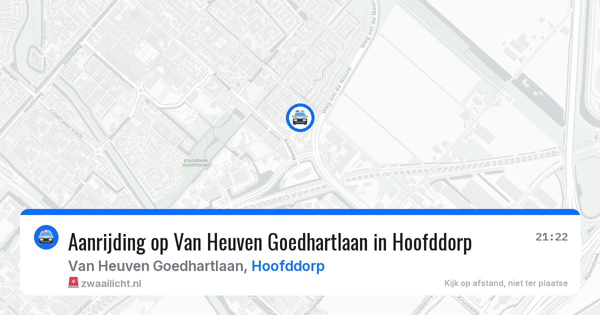 Aanrijding op Van Heuven Goedhartlaan in Hoofddorp — 19 mrt 2026