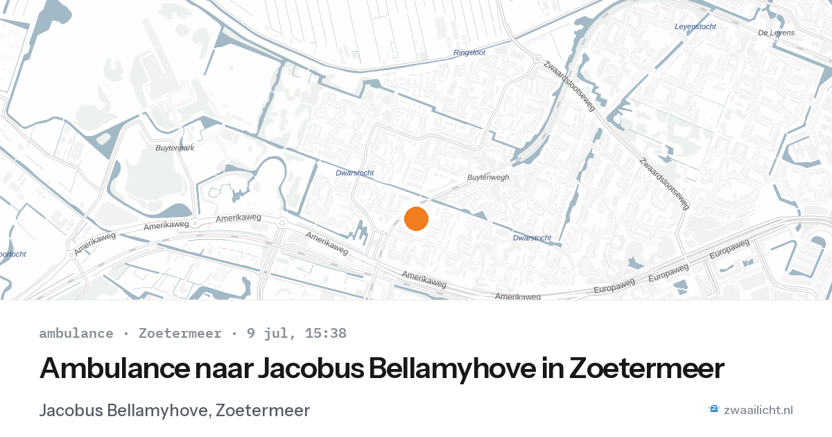 Ambulance naar Jacobus Bellamyhove in Zoetermeer — 9 jul 2026