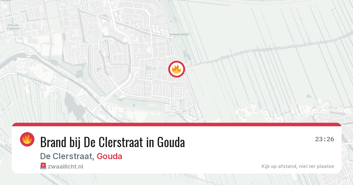 Brand bij De Clerstraat in Gouda — 27 jun 2026