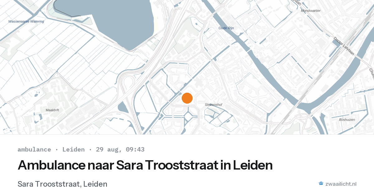 Ambulance naar Sara Trooststraat in Leiden — 29 aug 2026