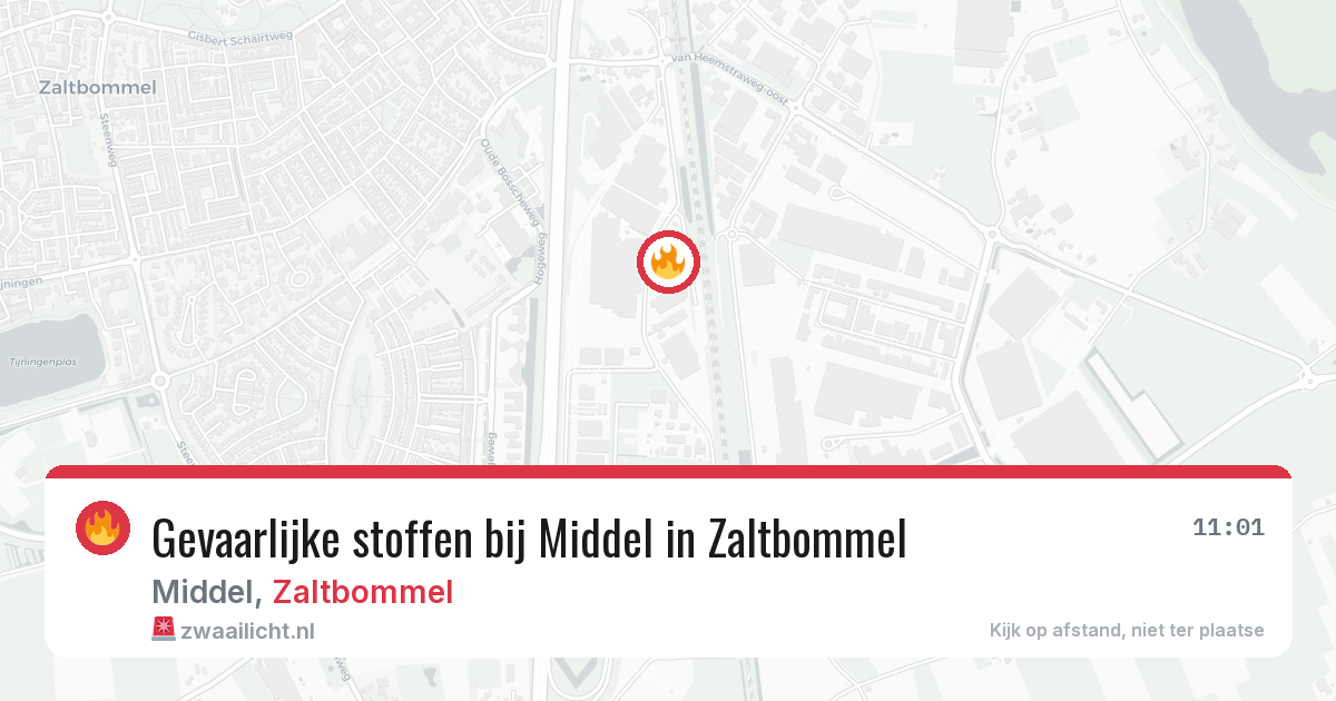 Gevaarlijke stoffen bij Middel in Zaltbommel — 19 mei 2026