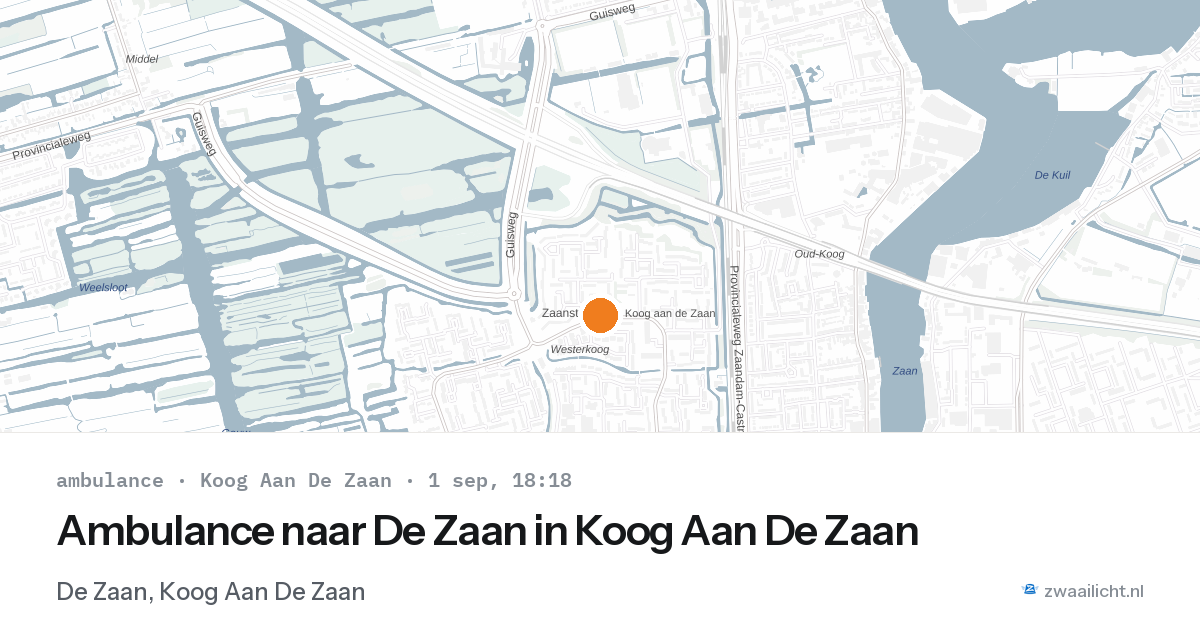 Ambulance naar De Zaan in Koog Aan De Zaan — 1 sep 2026