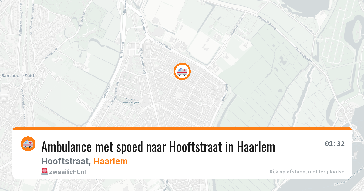 Ambulance met spoed naar Hooftstraat in Haarlem — 18 apr 2026
