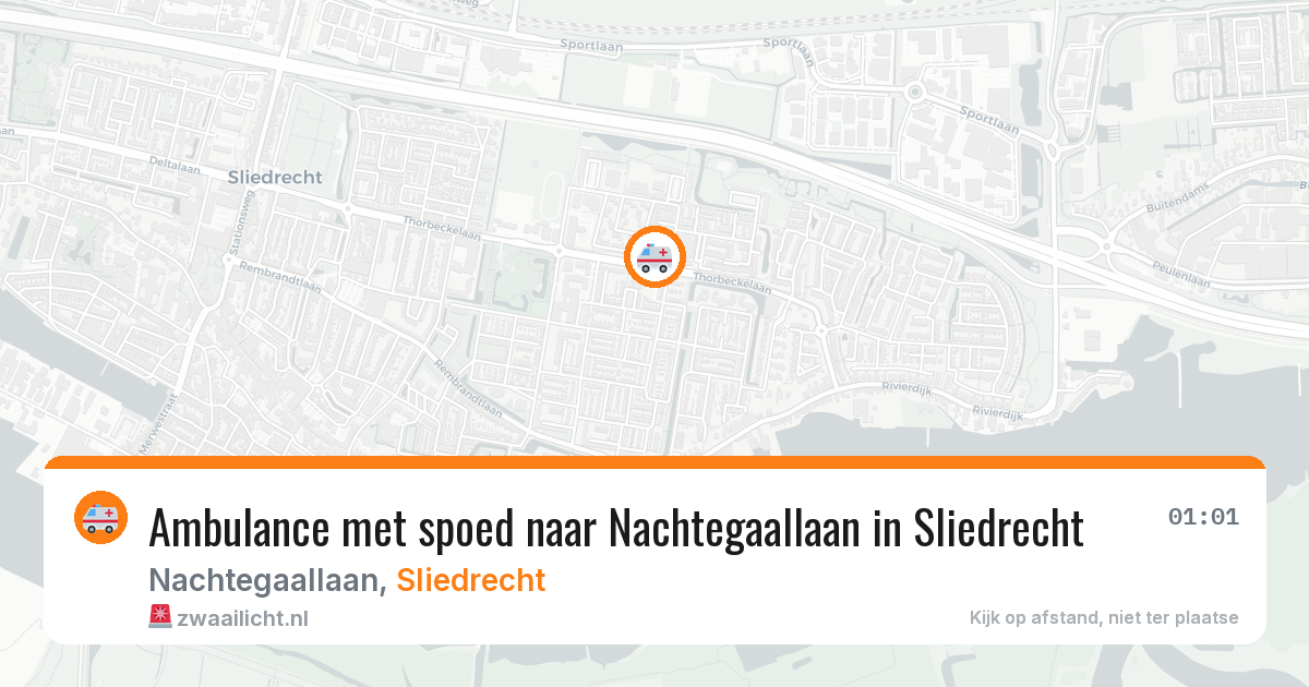 Ambulance met spoed naar Nachtegaallaan in Sliedrecht — 17 jun 2026
