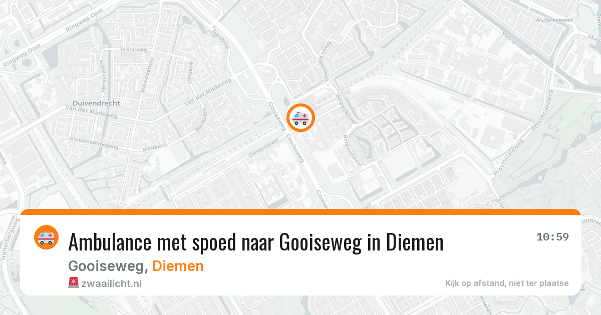 Ambulance met spoed naar Gooiseweg in Diemen — 21 mrt 2026
