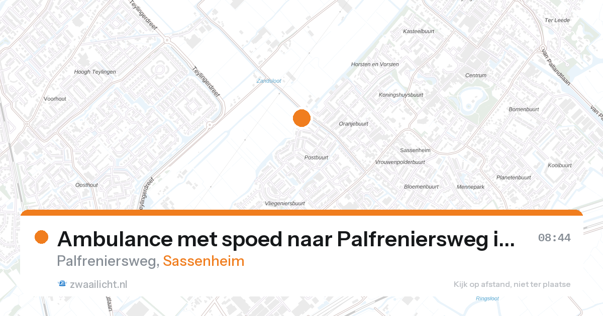 Ambulance met spoed naar Palfreniersweg in Sassenheim — 27 aug 2026