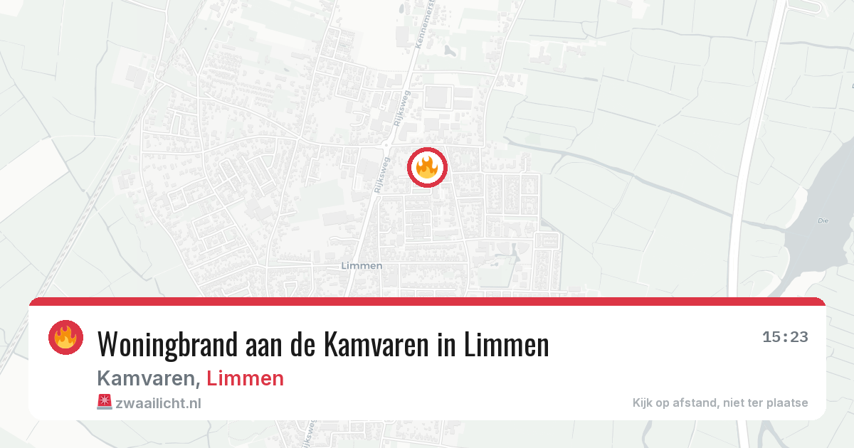 Woningbrand aan de Kamvaren in Limmen — 29 jun 2026