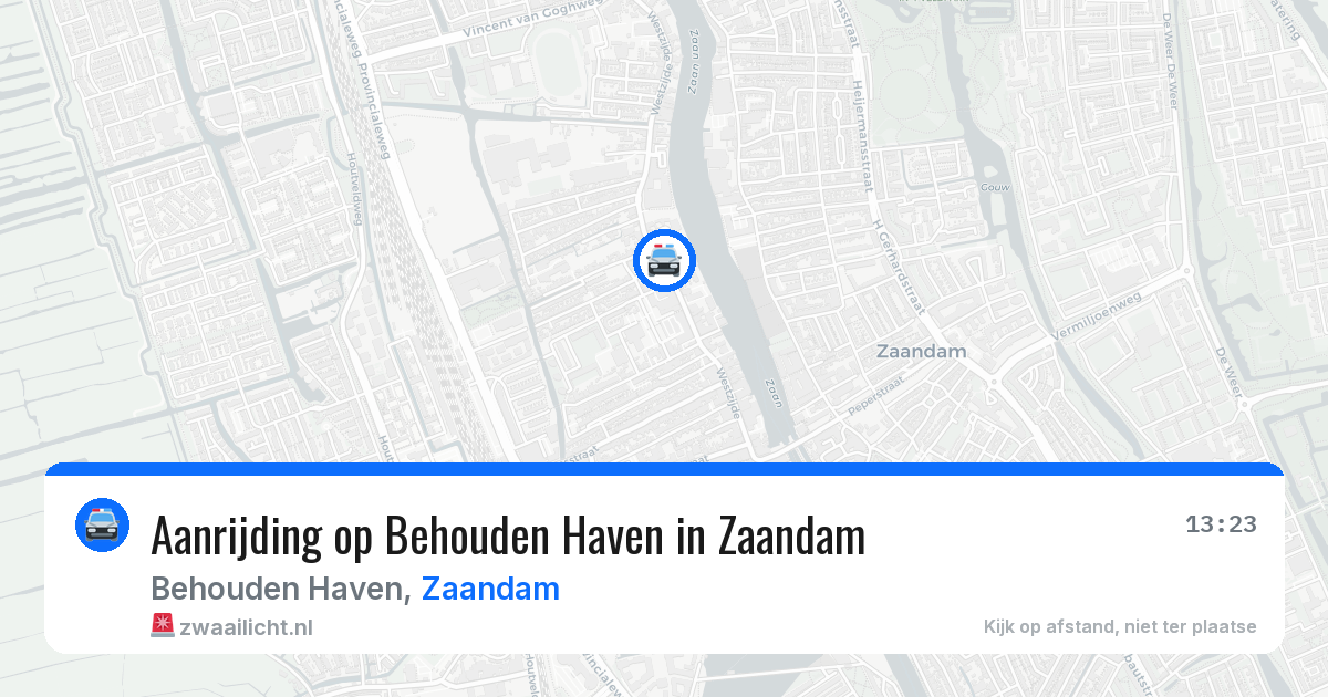 Aanrijding op Behouden Haven in Zaandam — 20 mrt 2026