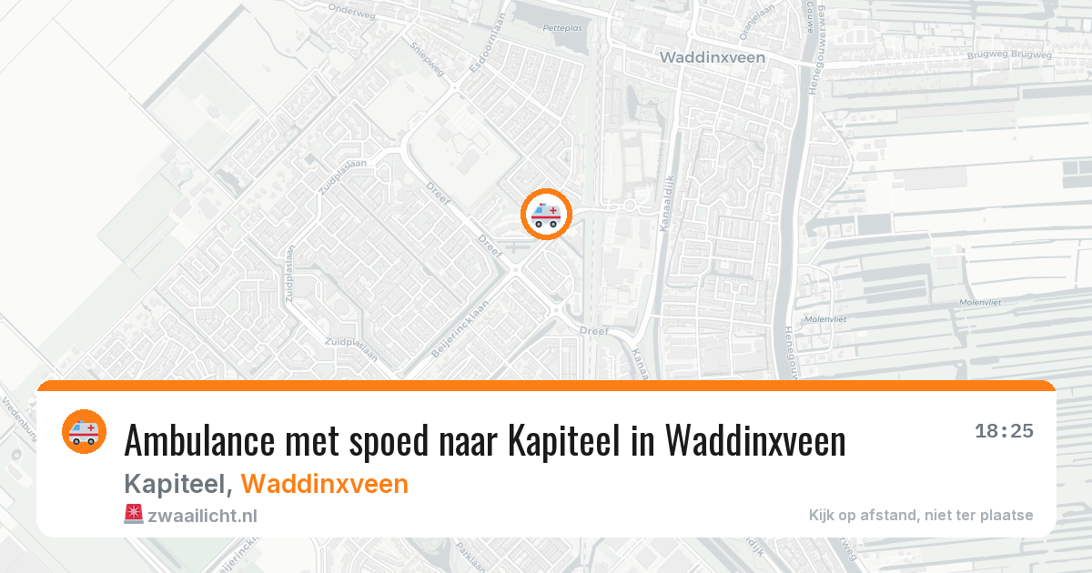 Ambulance met spoed naar Kapiteel in Waddinxveen — 27 mei 2026
