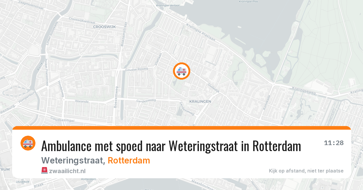 Ambulance met spoed naar Weteringstraat in Rotterdam — 28 mrt 2026