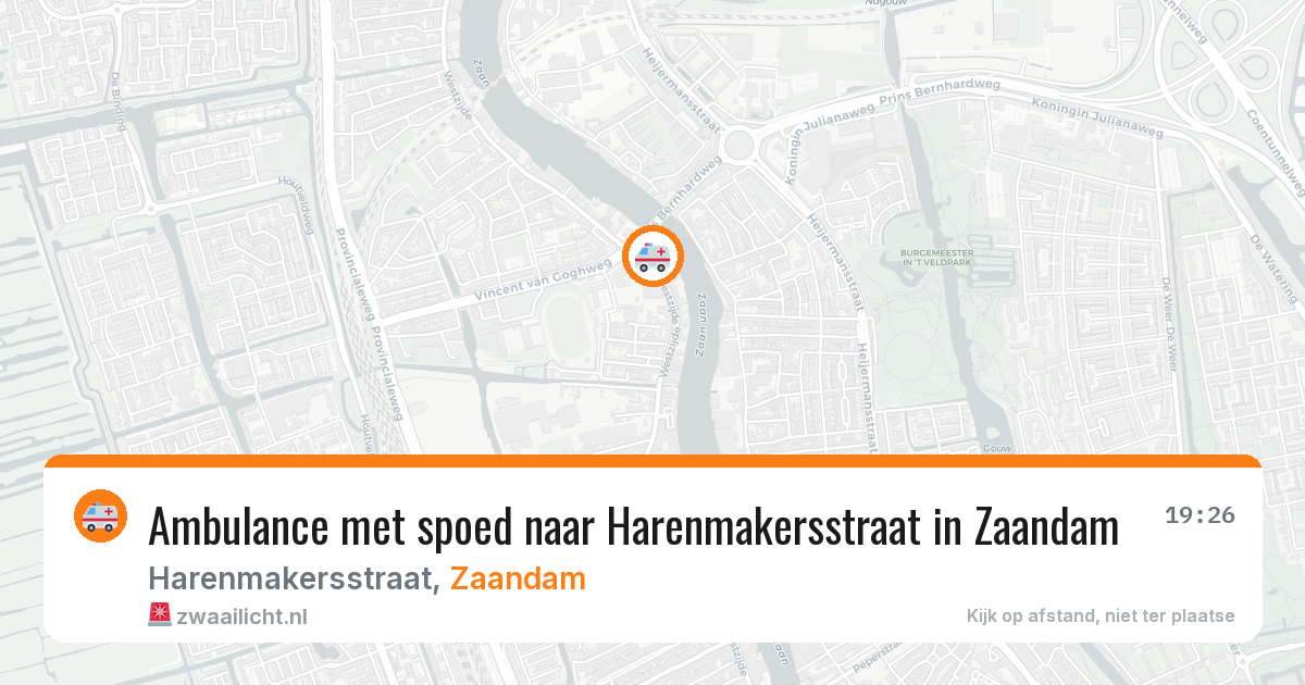 Ambulance met spoed naar Harenmakersstraat in Zaandam — 5 aug 2026