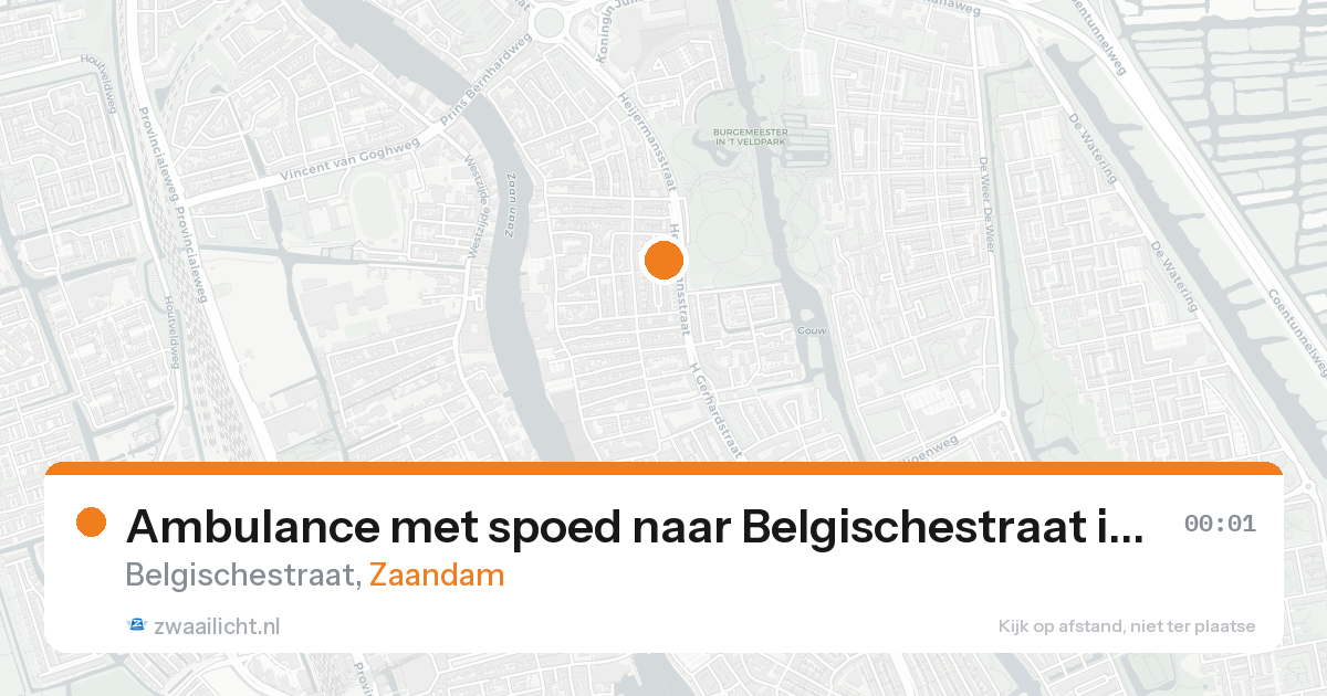 Ambulance met spoed naar Belgischestraat in Zaandam — 7 jun 2026