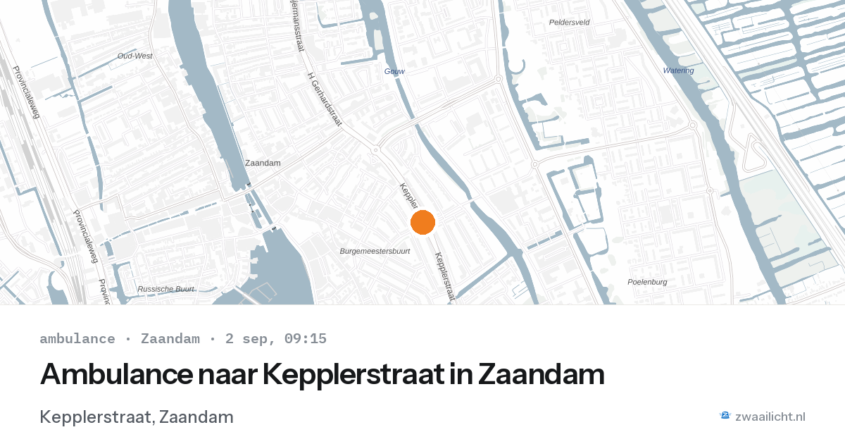 Ambulance naar Kepplerstraat in Zaandam — 2 sep 2026