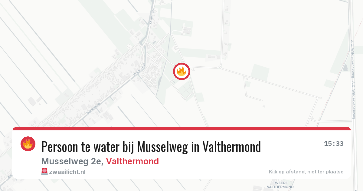 Persoon te water bij Musselweg in Valthermond — 7 apr 2026