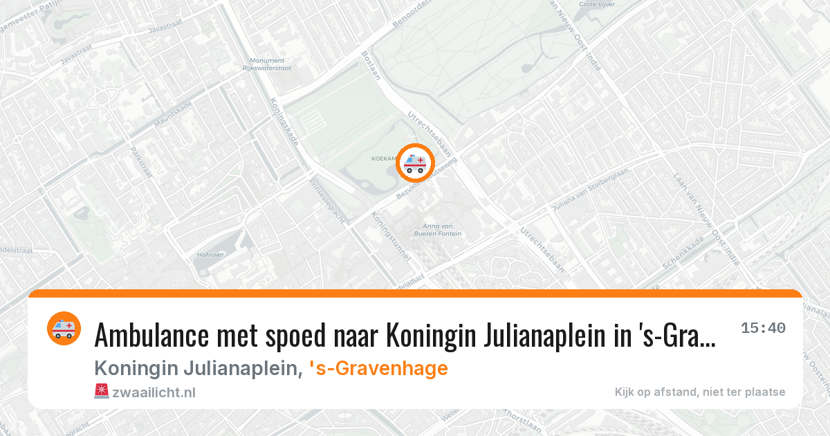 Ambulance met spoed naar Koningin Julianaplein in 's-Gravenhage — 27 mrt 2026
