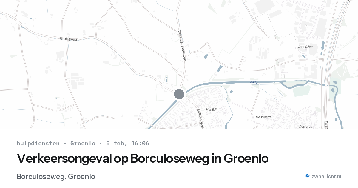 Verkeersongeval op Borculoseweg in Groenlo — 5 feb 2026