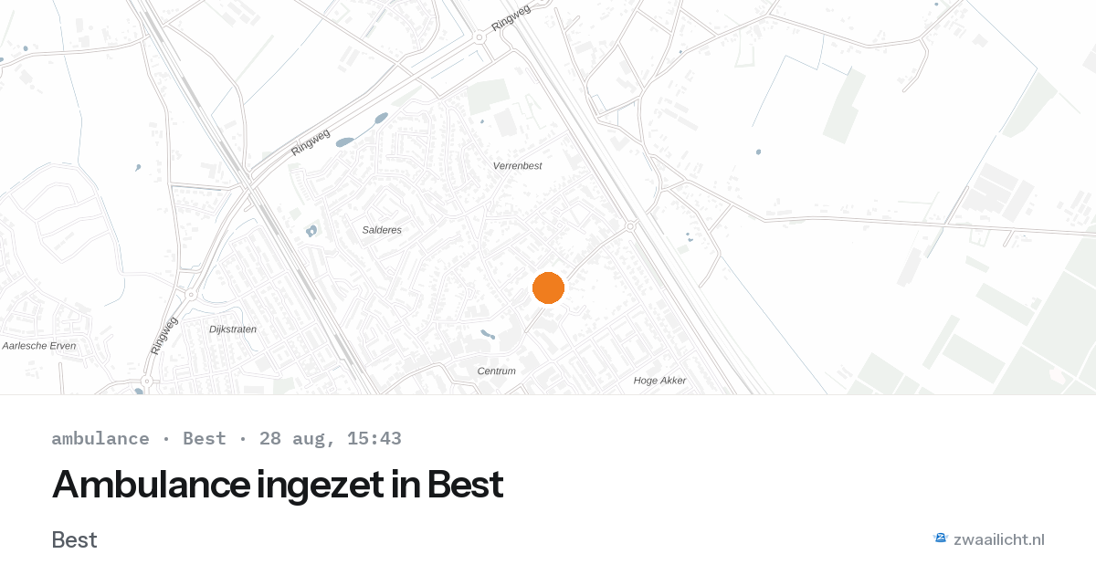 Ambulance ingezet in Best — 28 aug 2026