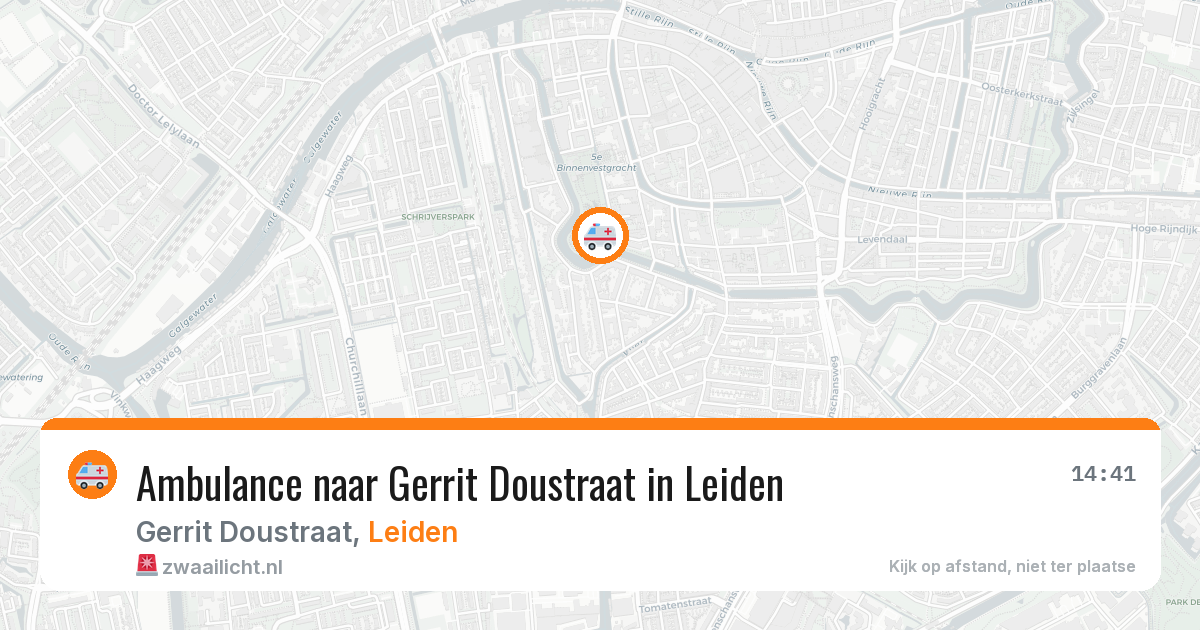 Ambulance naar Gerrit Doustraat in Leiden — 10 jun 2026
