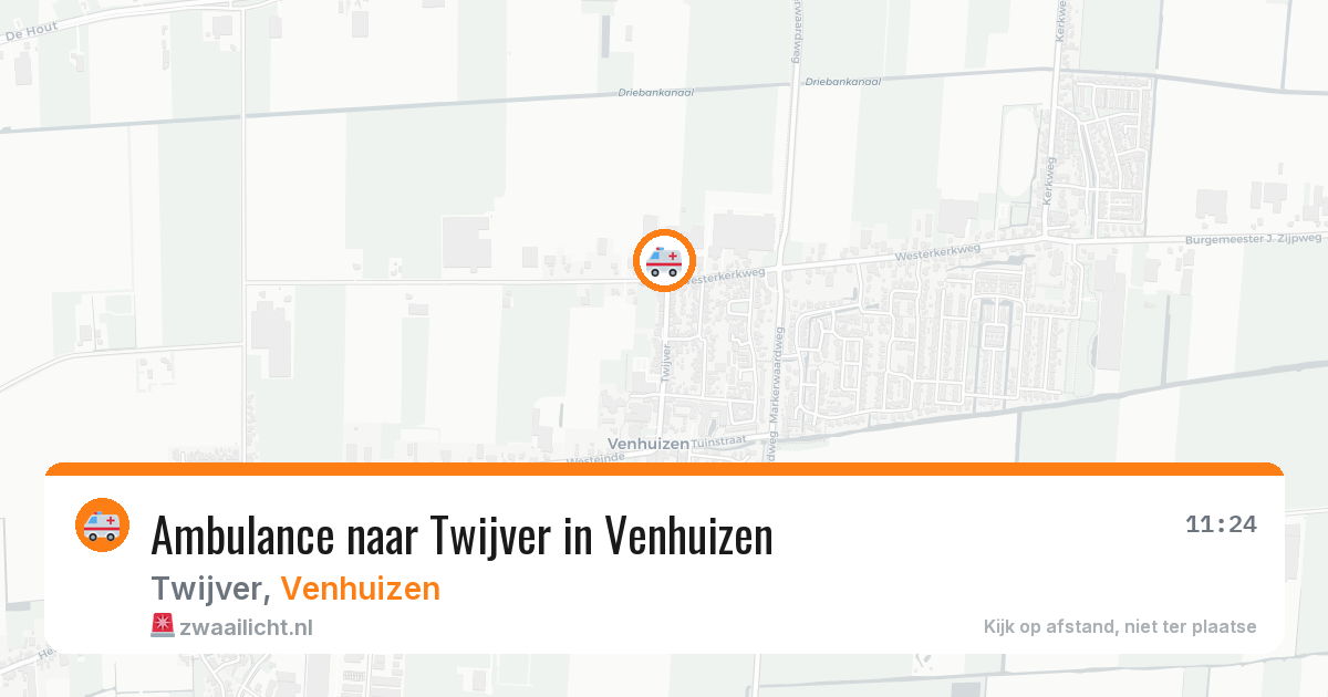 Ambulance naar Twijver in Venhuizen — 23 mrt 2026