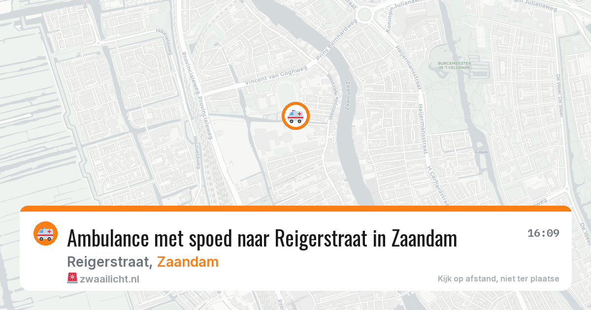 Ambulance met spoed naar Reigerstraat in Zaandam — 24 mrt 2026