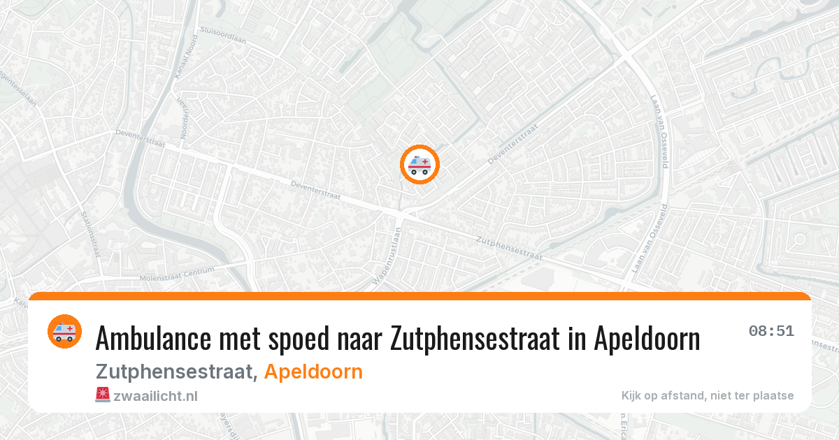 Ambulance met spoed naar Zutphensestraat in Apeldoorn — 9 mei 2026