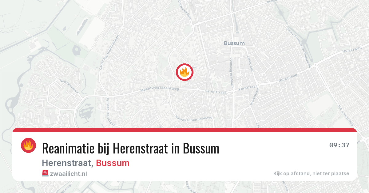 Reanimatie bij Herenstraat in Bussum — 9 jun 2026