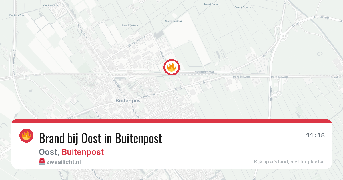 Brand bij Oost in Buitenpost — 10 jul 2026