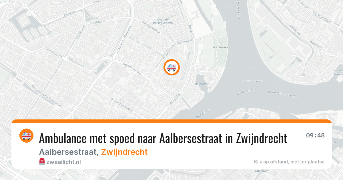 Ambulance met spoed naar Aalbersestraat in Zwijndrecht — 23 mei 2026