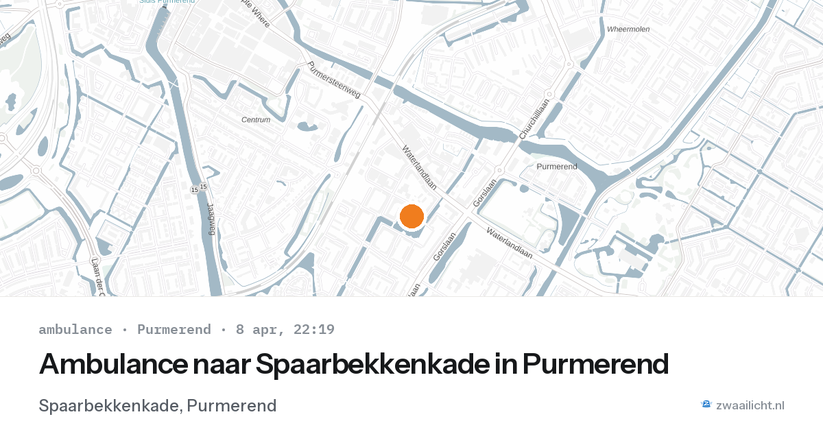 Ambulance naar Spaarbekkenkade in Purmerend — 8 apr 2026