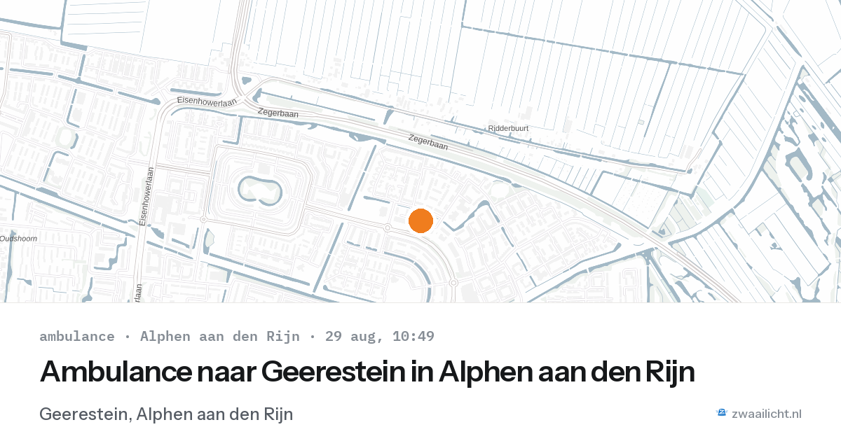 Ambulance naar Geerestein in Alphen aan den Rijn — 29 aug 2026