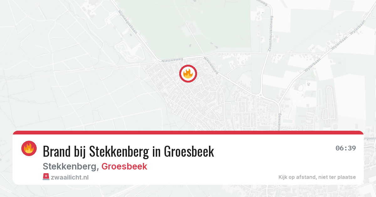 Brand bij Stekkenberg in Groesbeek — 20 apr 2026