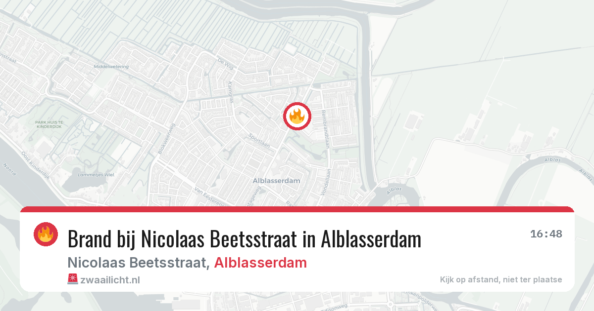 Brand bij Nicolaas Beetsstraat in Alblasserdam — 19 jun 2026