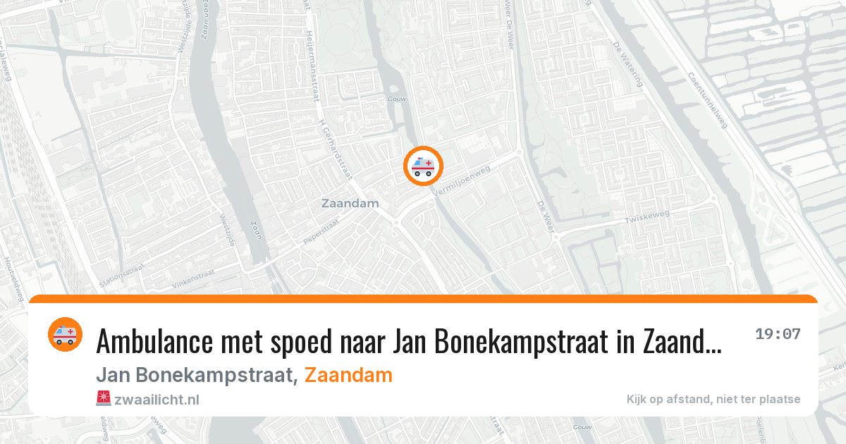 Ambulance met spoed naar Jan Bonekampstraat in Zaandam — 20 apr 2026