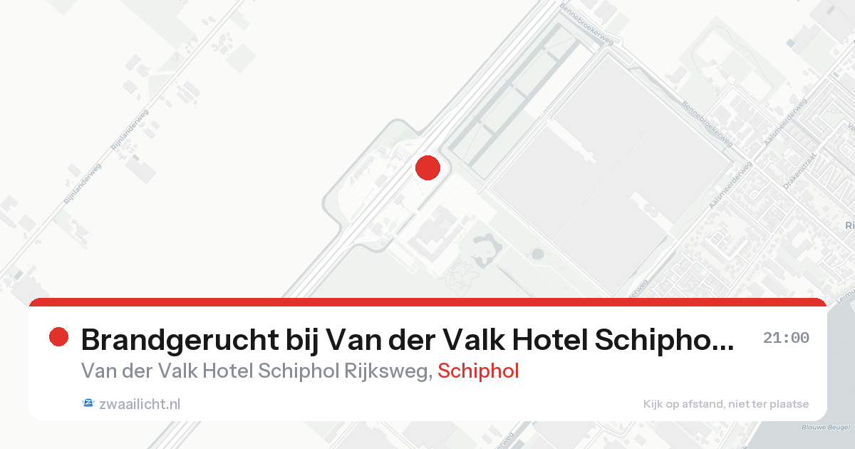 Brandgerucht bij Van der Valk Hotel Schiphol Rijksweg in Schiphol — 31 jan 2026