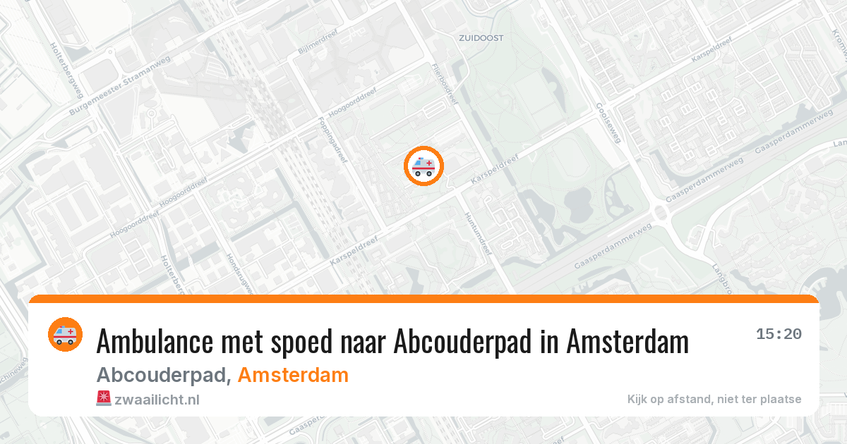 Ambulance met spoed naar Abcouderpad in Amsterdam — 30 mei 2026