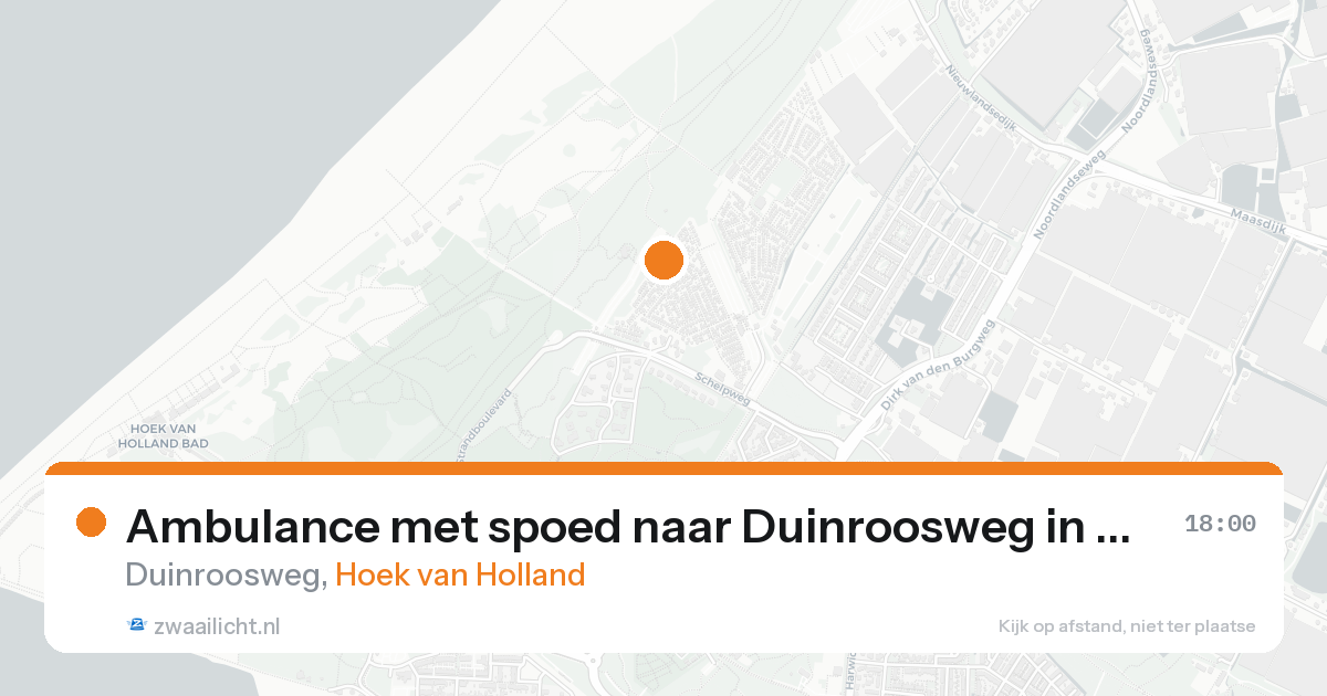 Ambulance met spoed naar Duinroosweg in Hoek van Holland — 24 aug 2026