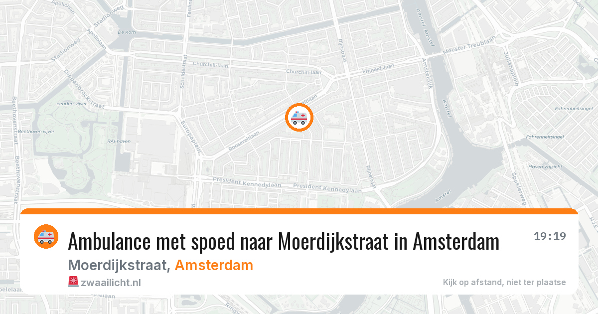 Ambulance met spoed naar Moerdijkstraat in Amsterdam — 10 aug 2026