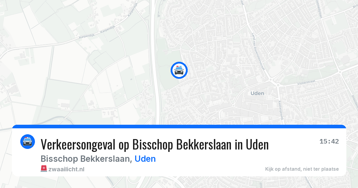 Verkeersongeval op Bisschop Bekkerslaan in Uden — 27 apr 2026