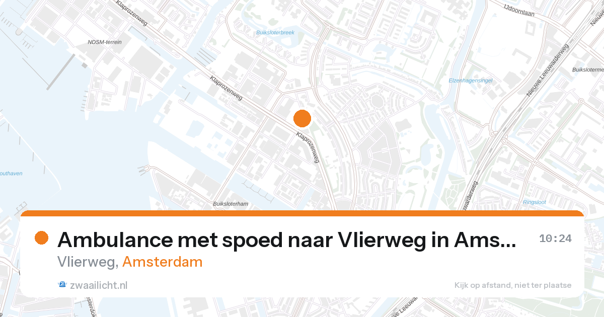 Ambulance met spoed naar Vlierweg in Amsterdam — 28 aug 2026