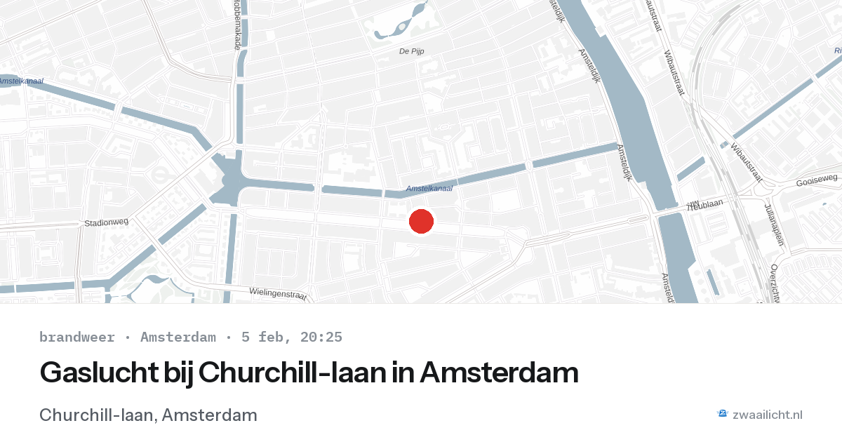 Gaslucht bij Churchill-laan in Amsterdam — 5 feb 2026