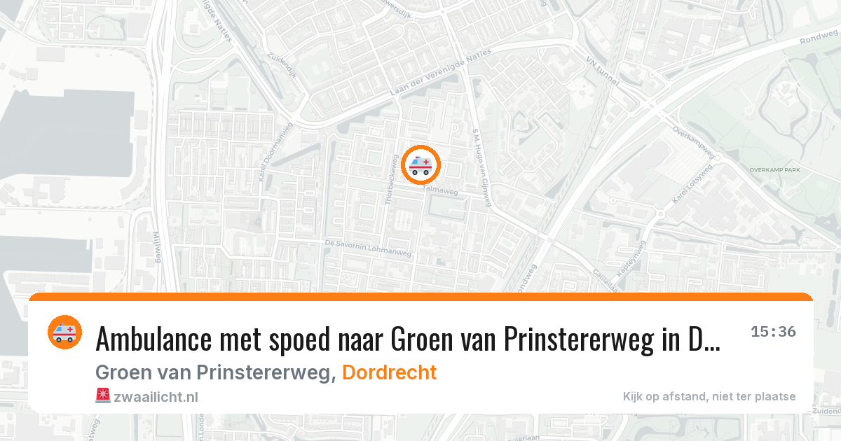Ambulance met spoed naar Groen van Prinstererweg in Dordrecht — 20 jan 2026